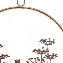 Veggdekor blomster metalldekor for oppheng av gull antikk Ø38cm