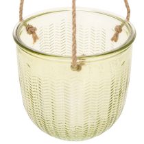 gjenstander Hengende glasspotte, dekorativ glasspotte, retrostil, grønn/brun, 14,5 cm, 2 stk.