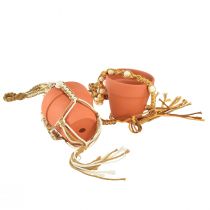 gjenstander Makrame hengende potte hengende potte leire Ø12,5cm H75cm 2stk