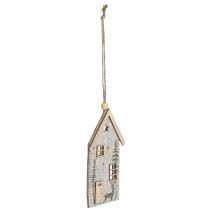 gjenstander Julepynt av filthus, beige, 15 cm, sett med 6