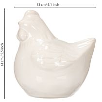 gjenstander Kyllingfigur, blankglasert, for moderne hjeminnredning, 17 cm, 2 stk.