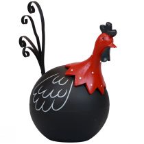 gjenstander Hane påskedekor metalldekor kylling sort rød H13,5cm