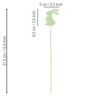 gjenstander Dekorative kaniner på pinne som grafiske detaljer for bord og blomsterkasser, 31,5 cm, 16 stk.