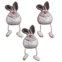 gjenstander Bunny keramisk dekorativ kaninkantkrakk 6,5×7×9,5cm 3 stk.
