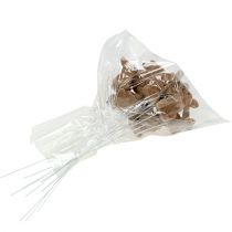 gjenstander Kanin flokket på wire brun 4cm - 6cm 12 stk