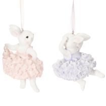 gjenstander Ballerinakanin-anheng, et høydepunkt for påskegrener eller juletrær, 12 cm, 2 stk.