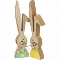 gjenstander Glad kanin dekorasjon, vår, påskehare par, tre dekorasjon til å sette H19cm 6stk