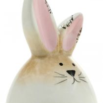 Påskehare keramikk hvit egg dekorativ figur kanin Ø6cm H11,5cm
