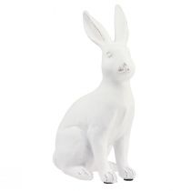 gjenstander Kanin sittende dekorativ kanin kunststein dekorasjon hvit H27cm