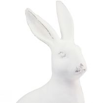 gjenstander Kanin sittende dekorativ kanin kunststein dekorasjon hvit H27cm