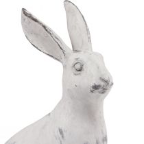 gjenstander Kanin sittende dekorativ kanin kunststein hvit grå H21,5cm