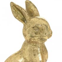 Kanin gull dekorasjon sittende antikk look Påskehare H12,5cm 2stk