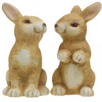gjenstander Kanin sittende, keramisk dekorasjon, påske, par kaniner brune H15cm sett med 2