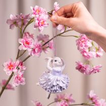 gjenstander Ballerinakanin-anheng, et høydepunkt for påskegrener eller juletrær, 12 cm, 2 stk.