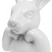 Deco kanin hvit, byste kaninhode, keramikk H21cm