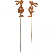 gjenstander Hagedekor rust kanin dekorativ plugg påske 8×16cm 2stk (1par)