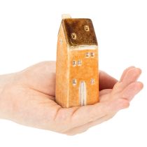 gjenstander Dekorativt miniatyrhus i keramikk til vinduskarmen, 10 cm, 3 stk.