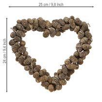 gjenstander Hjertedekorasjonskjegle hjerteformet orkjegle hvitvasket 24 cm