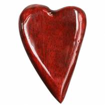 Mangotre hjerter glasert rød 6,2–6,6 cm × 4,2–4,7 cm 16 stk