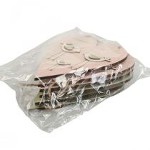 gjenstander Trehjerte, dekorativt hjerte til oppheng, hjertedekor H16cm 6 stk