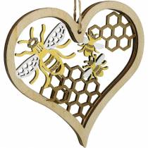 Dekorative hjertebier gule, gyldentrehjerte for hengende sommerdekorasjon 6stk