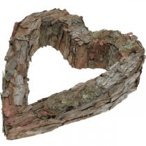 Deco hjerte åpen furubark høstdekorasjon gravpynt 30 × 24cm