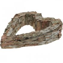 gjenstander Dekorativt hjerte, åpen furubark, høstdekorasjon, gravdekorasjon, borddekorasjon, plantesett 30×24 cm