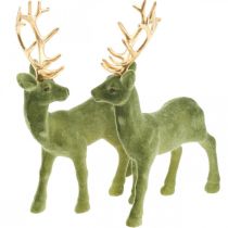 gjenstander Deco hjort dekorasjonsfigur deco reinsdyrgrønn H20cm 2stk
