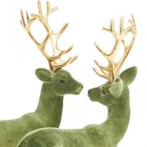 gjenstander Deco hjort dekorasjonsfigur deco reinsdyrgrønn H20cm 2stk