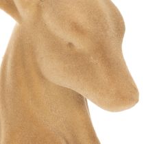 gjenstander Dekorativ figur av en liggende hjort med gevir, flokkdekorasjon, 58 cm