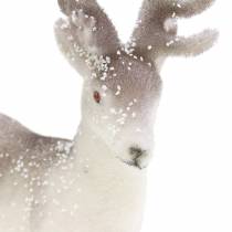 gjenstander Dekorativ Reinsdyrhvit med glitter – Vinter julepynt 20cm 3stk