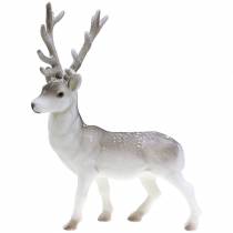 gjenstander Deco hjort flokket/snødd 39cm