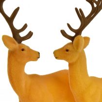 Hjort deco reinsdyr gul brun flokket H20,5 cm sett med 2