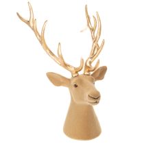 gjenstander Dekorativ hjortehodeskulptur med store gevir, 52 cm