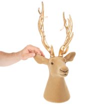 gjenstander Dekorativ hjortehodeskulptur med store gevir, 52 cm
