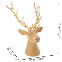 gjenstander Dekorativ hjortehodeskulptur med store gevir, 52 cm