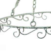 gjenstander Hengende dekor metall dekorativ ring hvit shabby chic Ø30cm H30cm