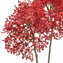 gjenstander Eldre røde kunstige blomster til høstbukett 52cm 6stk