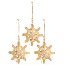 gjenstander Trerattdekorasjon metallfiskeanheng Ø12cm 3 stk