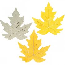 Scatter dekorasjon høst, lønneblader, høstblader gylne, oransje, gule 4cm 72p