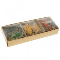 gjenstander Dekorative blader tre til oppheng av fargerik høstpynt 6,5×4cm 12stk