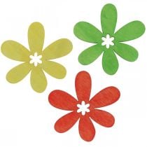 Treblomster sprer dekorasjon blomster tre gul/oransje/grønn Ø4cm 72p