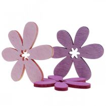 Treblomster sprer dekorasjon blomstrer tre lilla/fiolett/rosa Ø4cm 72p
