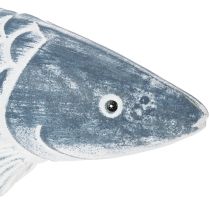 gjenstander Trefisk i blått og hvitt, fiskedekorasjon, tremel, 35 cm, 1 stk.