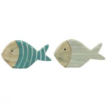gjenstander Fiskeborddekor i tre fiskestativ tre 15×8cm 2 stk