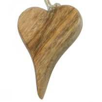 Tre hjerte deco henger hjerte tre dekorasjon for oppheng natur 14cm
