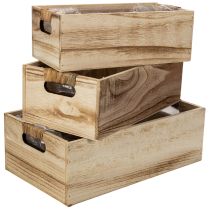 gjenstander Treboks med tavle for merking, sett med 3, 36 cm