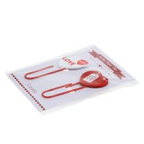 gjenstander Treklips hjerte "Love" dekorativt hjerte Valentinsdag gave 2stk