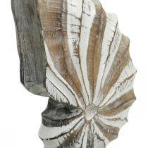 Maritim deco trekonkylie stativ natur, hvit H28cm