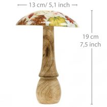 gjenstander Tresopp deco høstløv hvit, fargerik høstdekor Ø13cm H19cm